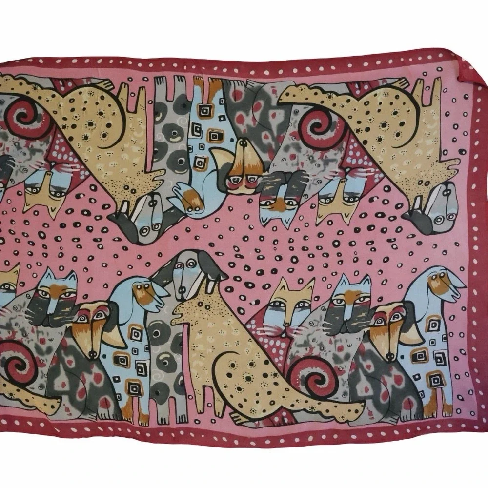 Long Cats And Dogs Novelty‎ Scarf Chiffon Wrapable